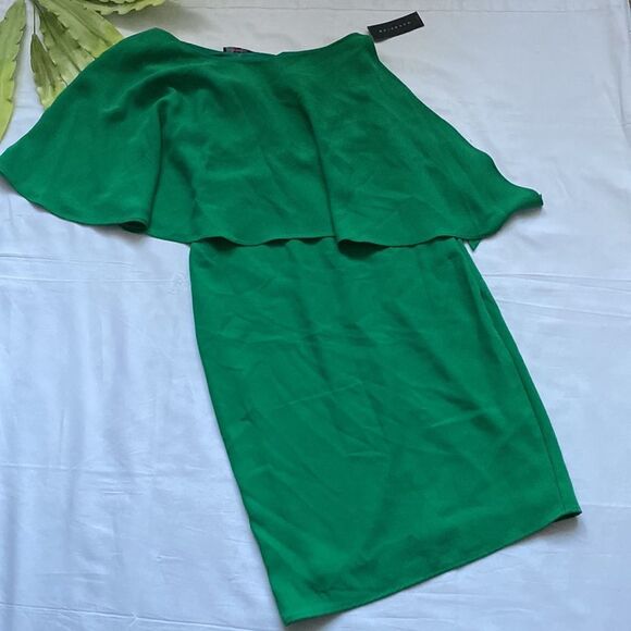 ⭐️NWT occasion by dex ruffled asymmetrical sheath dress⭐️ - Picture 2 of 8